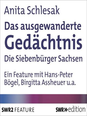 cover image of Das ausgewanderte Gedächtnis
